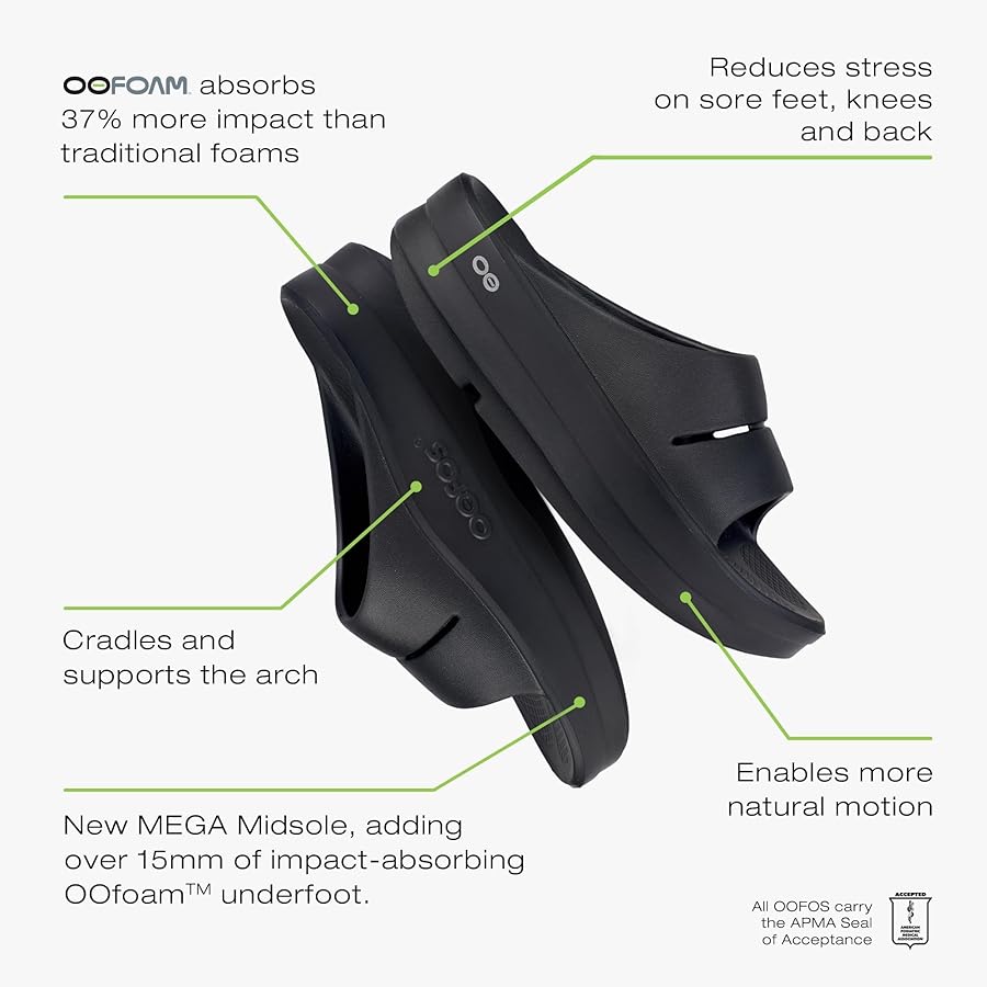 靴 OOmega OOahh - Black 26cm Women's OOmega OOahh Sandal - Black – OOFOS